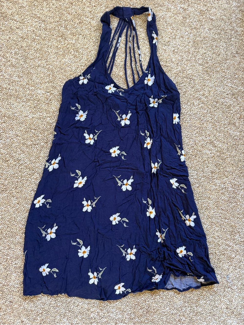 American Eagle Outfitters Navy Floral Halter Dress